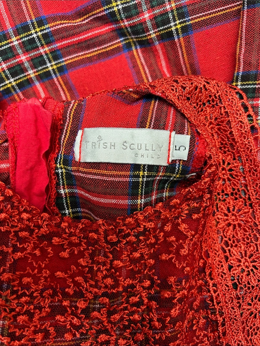 Trish Scully Christmas Plaid High Low Dress Girls 5 - Picture 7 of 10